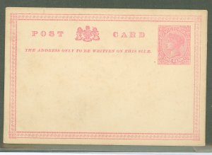 Victoria  1885 1d postal card, very minor soiling