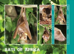 Liberia - 2014 - BATS OF AFRICA - Sheet of 4 Stamps - MNH