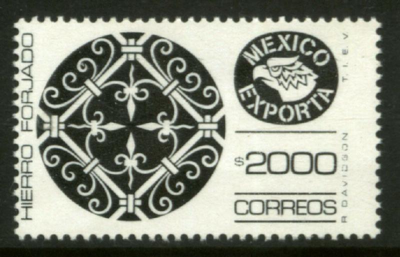 MEXICO Exporta 1598 $2000P Wrought Iron w/oBurelage Paper 10 MNH