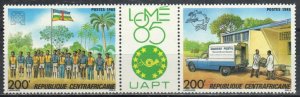 Central African Republic Stamp 722-723  - Philexafrica 85