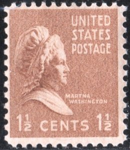 SC#805 1½¢ Martha Washington (1938) MNH