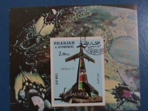 SHARJAH-STAMP:- 1972-  SPACE SHIP APOLLO II- CTO AIR MAIL S/S NH IMPERF SHEET