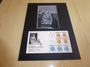 Mannerheim USA FDC Cover and mounted photograph mount size A4