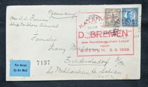 1929 New York Catapult Ship to Shore Air Mail Cover to Berlin Germany SS Bremen