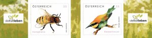 Austria 2216-2217 MNH stamps wildlife animals honey bees bee-eater bird (2)