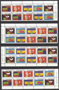 Canada Sc# 528a MNH PB/10 Set/4 (gum catch) 1970 6c Xmas