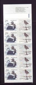 Sweden Sc 1583a 1986 Waterbirds stamp booklet mint NH
