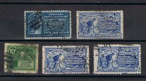 GENUINE SCOTT #E5 E6 E7 E8 E9 F-VF  SET OF 5 STAMPS USED SPECIAL DELIVERY #11927