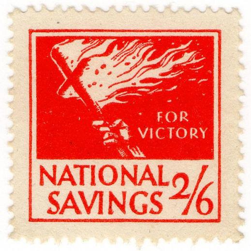 (I.B) Cinderella Collection : National Savings - Flaming Cross 2/6d