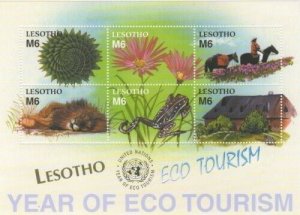 Lesotho 2001 - Eco Tourism - Animals - Sheet of 6 Stamps - Scott #1320 - MNH