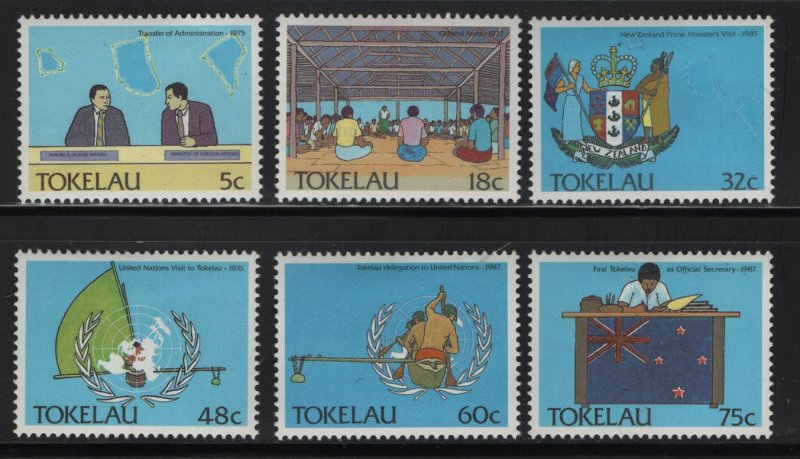 Tokelau  151-156 (6) SET, HINGED, 1989 Political development