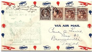 USA 1932 Scott 704 & 706 First Flight Cover Details Below