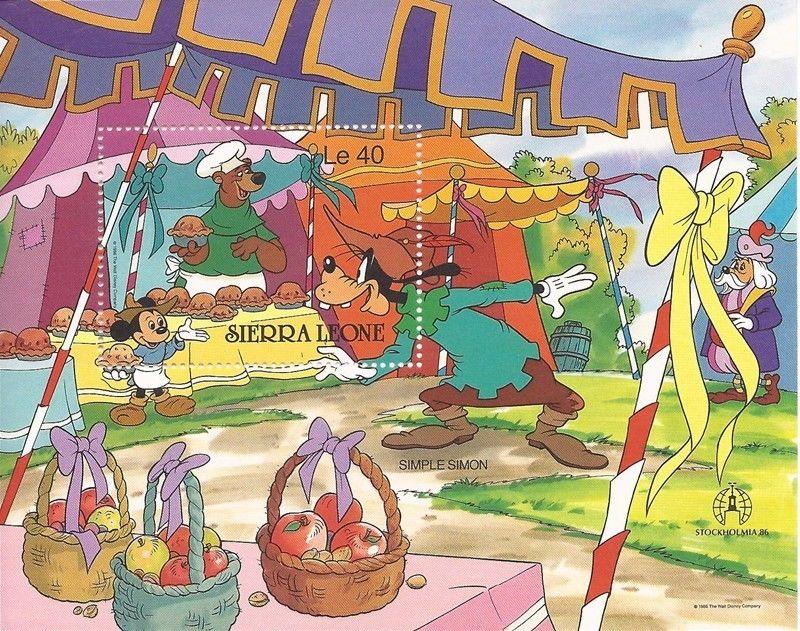 Sierra Leone - 1986 Disney Characters Simple Simon Souvenir Sheet #808
