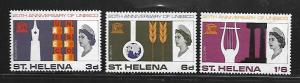 ST HELENA 192-194 MINT HING C.SET UNESCO ANNIVERSARY ISSUE