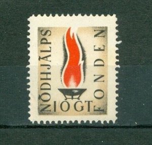 Sweden. Poster Stamp 1941. IOGT Godtemplar Order. Aid Fund. Flame