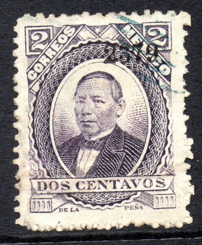 Mexico 1879 Juarez 2¢ Violet No District Thick Paper VFU MX313