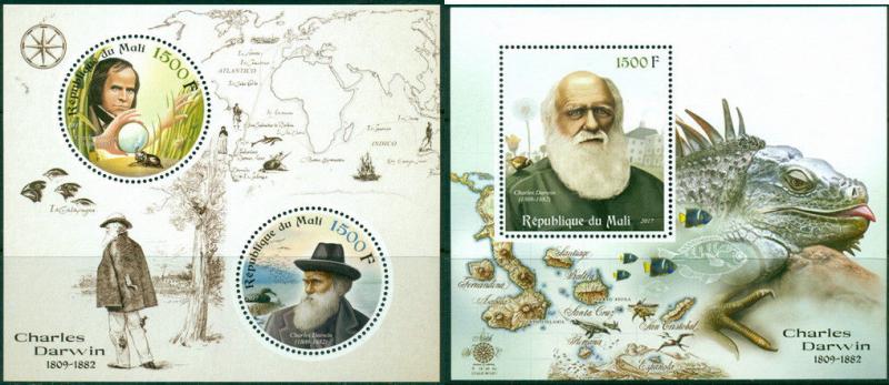Charles Darwin Science Evolution Theory Reptiles Fauna Mali MNH stamp set