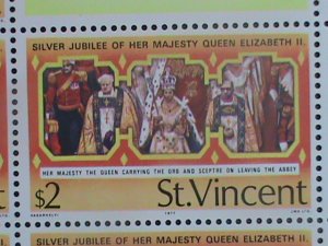 ​ST. VINCENT-1977 SC#494- SILVER JUBILEE OF QUEEN ELIZABETH II- MNH SHEET-VF