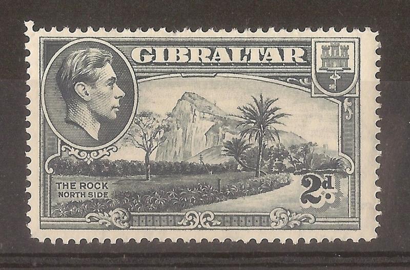 Gibraltar 1938 2d 'Ape on Rock' Variety SG124aa Mint Cat£650