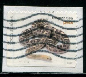 5116 US  (47c) Pets - Corn Snakes SA, used on paper