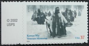 US #3803 MNH Single, Korean War Veterans, SCV $.75