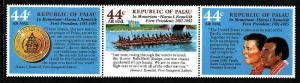 Palau-Scott#C16a-Unused NH strip-In Memoriam-Haruo Remeliik-1986-Airmail-