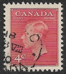 CANADA 1949 KGVI 4c Bilingual Portrait Issue Sc 287 VFU