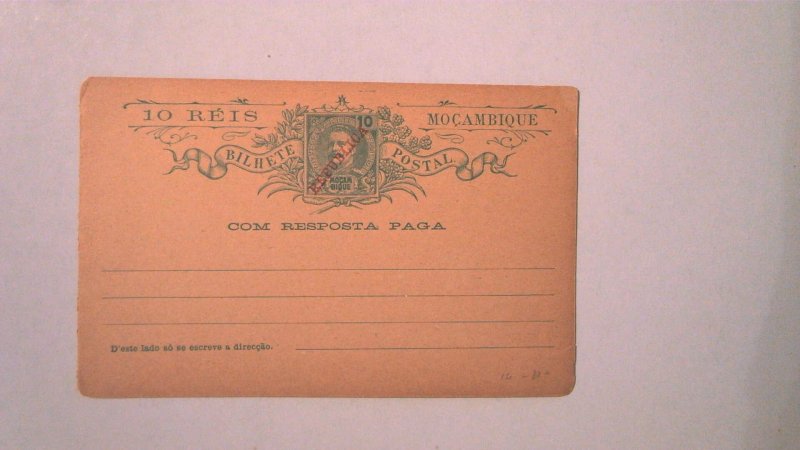 EARLY MOZAMBIQUE POSTAL CARD MINT ENTIRE