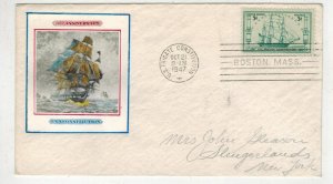 1947 RARE LEGALLEZ PHOTO FDC 951 FRIGATE CONSTITION OLD IRONSIDES DESIGN #2