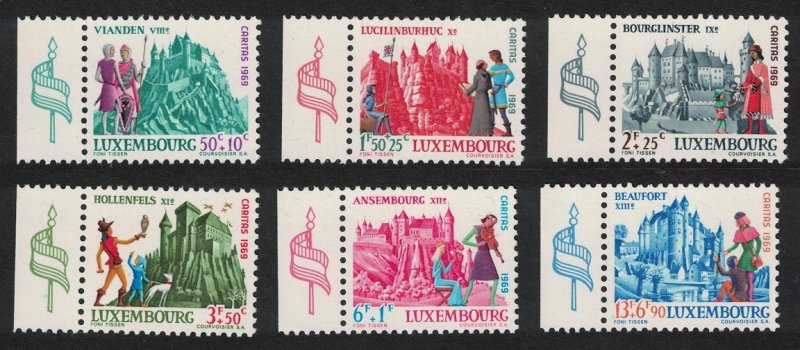 Luxembourg Castles 1st series 6v Margins 1969 MNH SG#846-851 MI#798-803