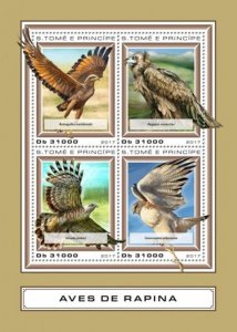 St Thomas - 2017 Birds of Prey - 4 Stamp Sheet - ST17419a