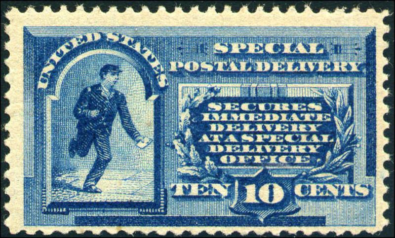 1885 US Stamp #E1 Perf 12 Mint OG Special Delivery Catalogue Value $550