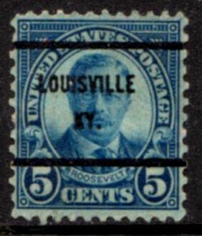 US Stamp #637x61 - Theodore Roosevelt - Regular Issue 1926-34 Precancel