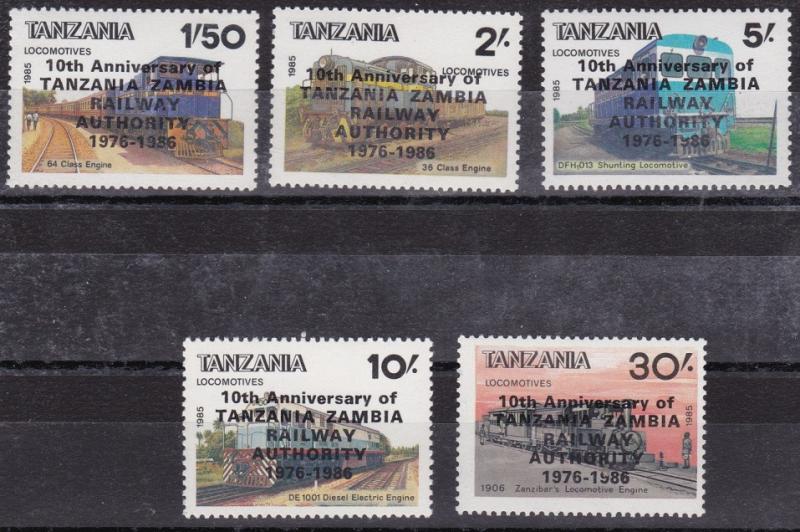 Tanzania 1987 Scott 381A-381E Railway Authority MNH