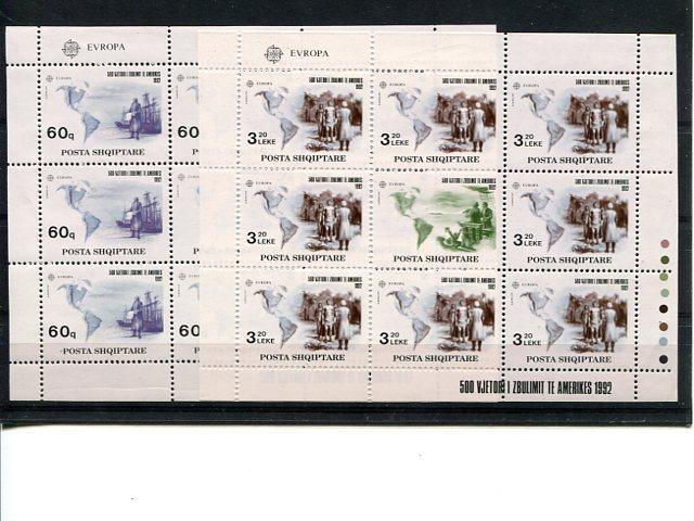 Albania 1992 Europa sheets VF NH - Lakeshore Philatelics