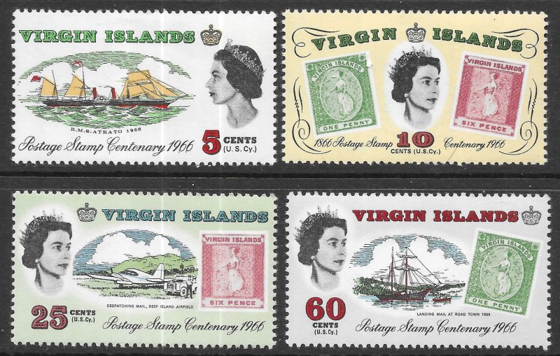 British Virgin Islands Scott 169-172 MNH Postage Stamp Centennial Set of 1966