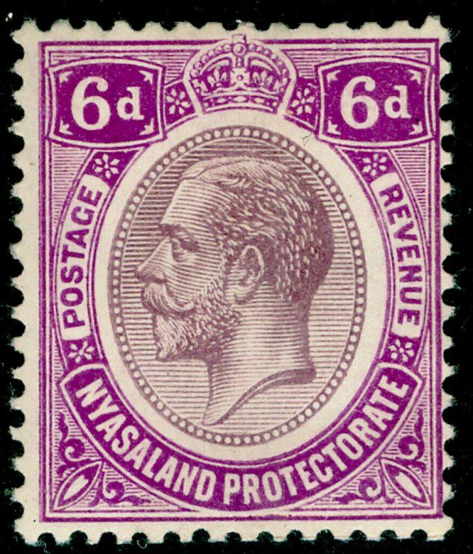 NYASALAND PROTECTORATE SG92a, 6d dull prple&brt violet,M MINT. Cat £17. MULT CA