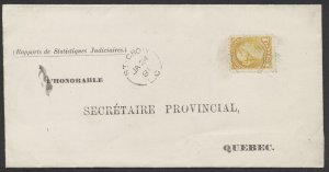 1881 St-Croix LC Split Ring On Secretaire Provincial Folded Cover #35 1c SQ