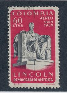  Colombia 1960  Scott C376 used - 60c, Lincoln