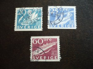 Stamps - Sweden - Scott# 254,255,261 - Useded Part Set of 3 Stamps