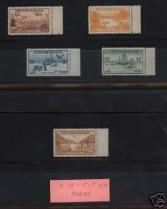 Newfoundland #C13 - #C17 XF/NH Set Of Five