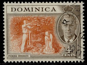 DOMINICA GVI SG124, 4c brown-orange & sepia, FINE USED.