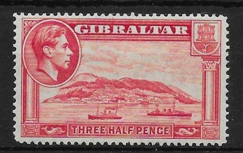 GIBRALTAR SG123 1938 1½d CARMINE p14 MNH 