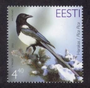 Estonia Sc# 454 MNH Bird of the Year - Magpie