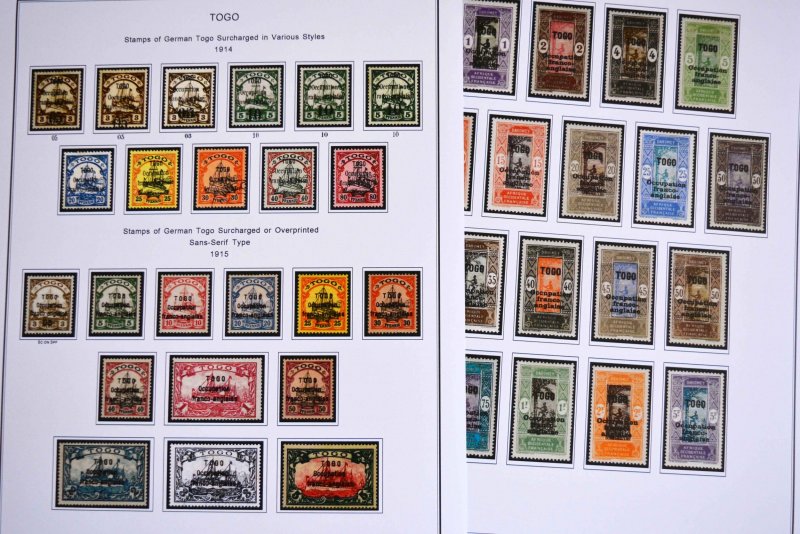 COLOR PRINTED TOGO 1897-1956 STAMP ALBUM PAGES (26 illustrated pages)