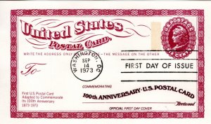 US Fleetwood FDC 100th Anniversary of Postal card  Unaddressed