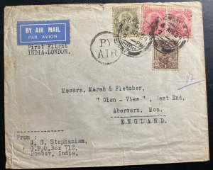 1929 Bombay India First Flight Airmail cover FFC To London England Imperial