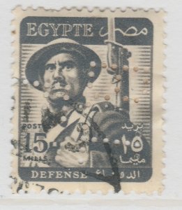 Perfin Egypt 1953-56 15m Used Stamp A19P48F1001-