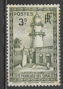 Somali Coast 147: 3c Mosque of Djibouti, unused, NG, F-VF