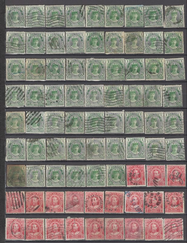 COLLECTION LOT OF # 886 NEWFOUNDLAND # 104-5 * 81 1911 CLEARANCE STUDY CV+$21